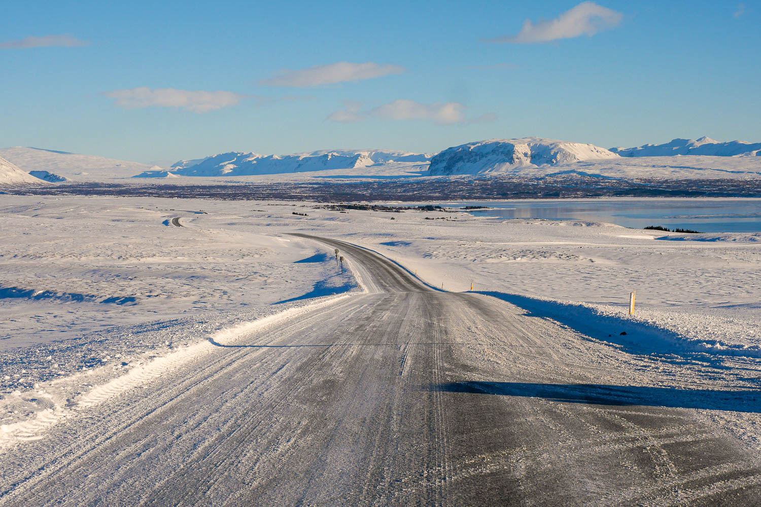 Route 36 Islande en hiver Thingvellir (Þingvellir) lac Thingvallavatn